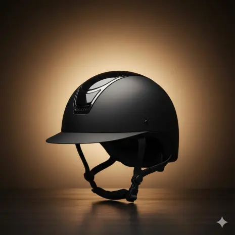 Elegant Black Equestrian Riding Helmet