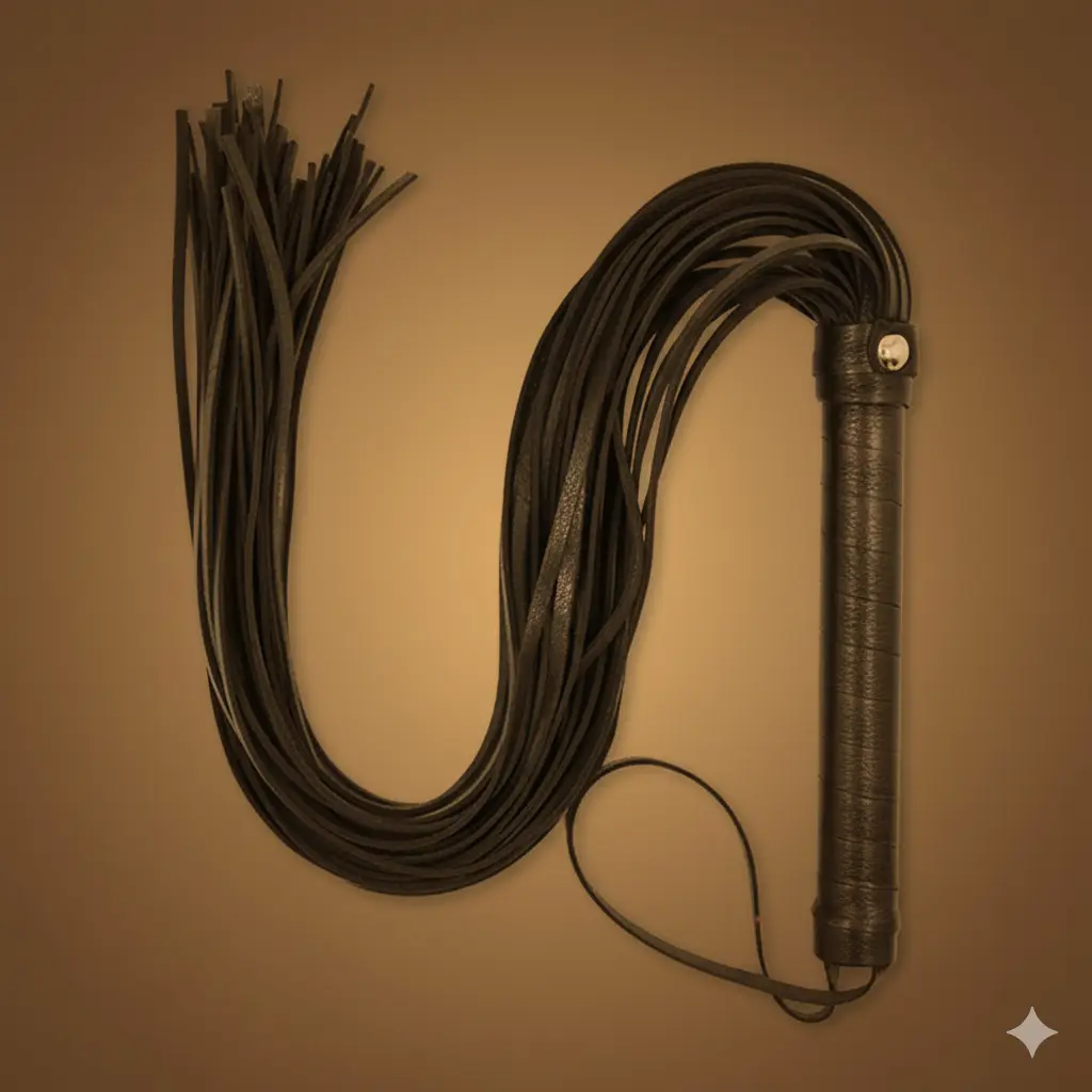 Black Leather Horse Riding Whip