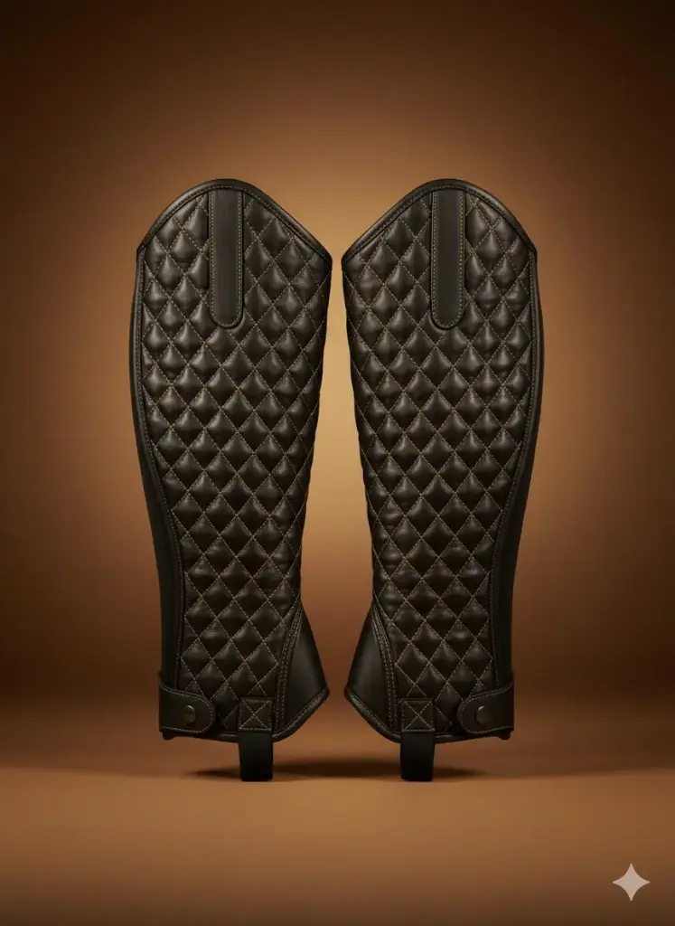 Black Leather Riding Chaps